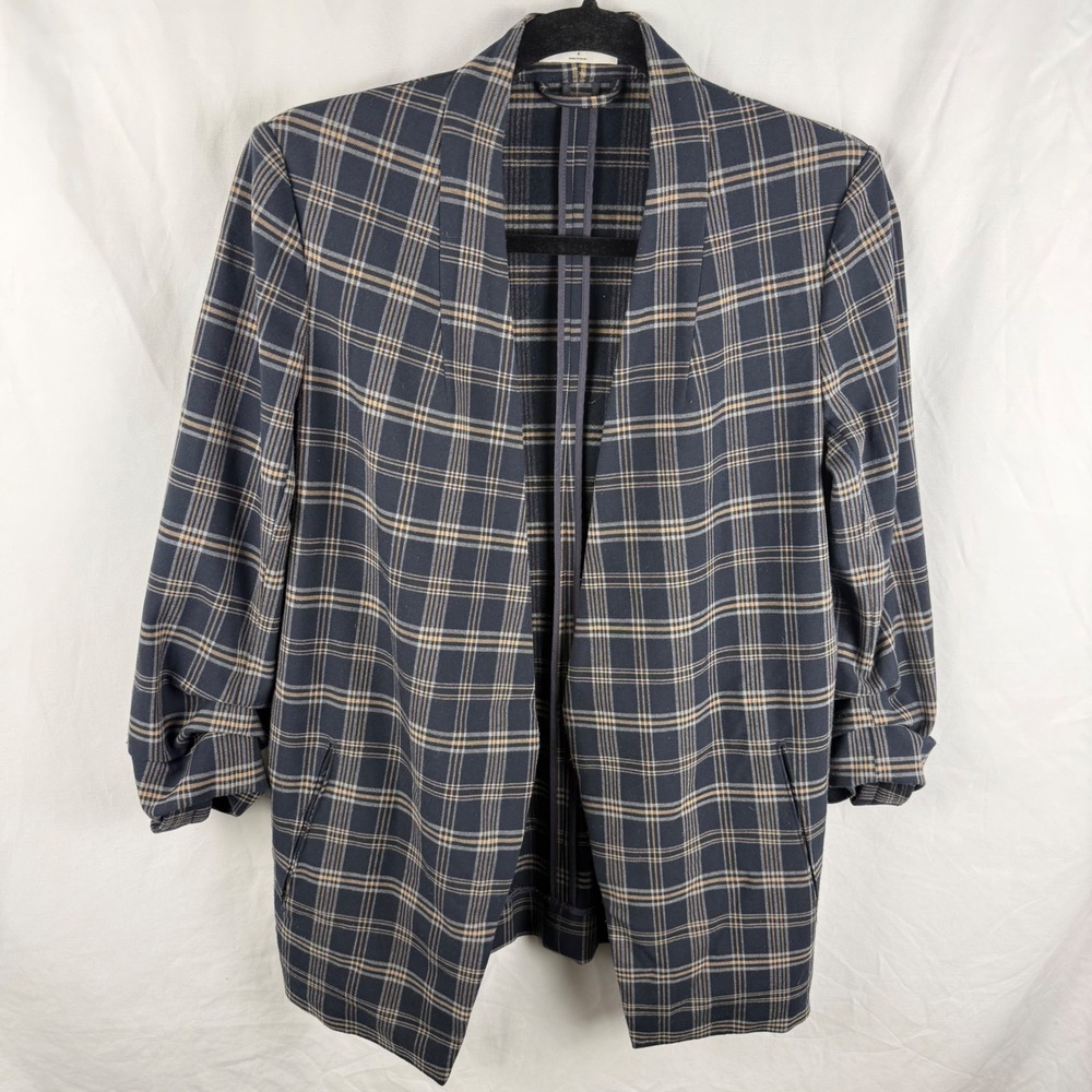 Aritzia Babaton Macauley Blazer Navy Blue Open Front Size 6 Preppy Corpcore Long - Picture 4 of 13